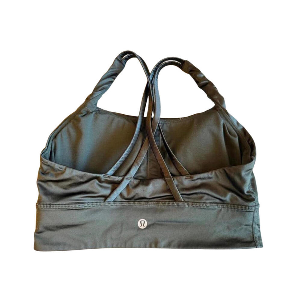 lululemon Energy Longline Bra- Shiny Black Size 6‎